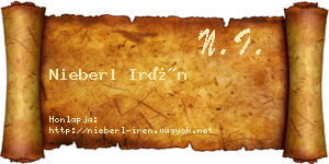 Nieberl Irén névjegykártya
